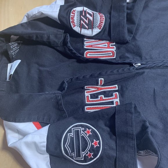 Harley Davidson Zip Up Shirt Womens Red & Black 2XL Work Shirt Garage Shirt - Picture 5 of 6